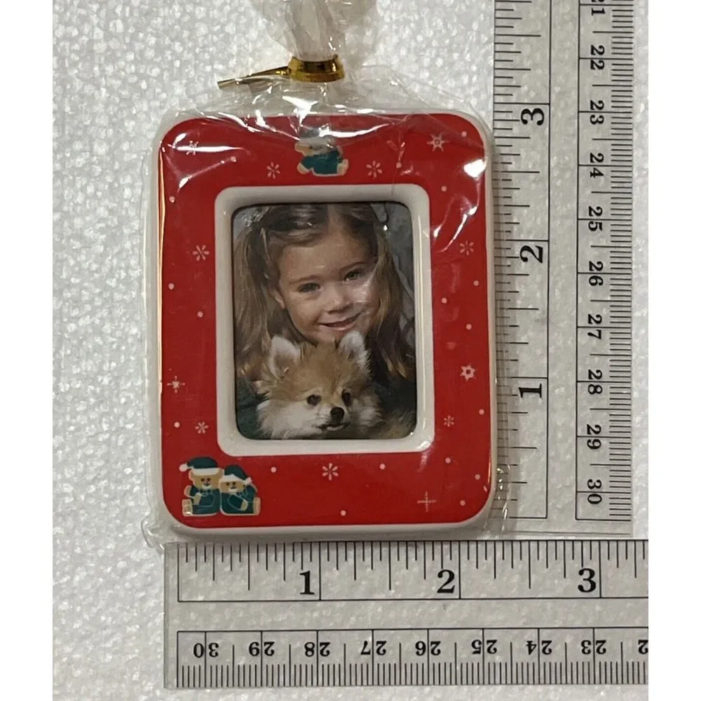 Christmas Angels & Bears Mini Magnetic‎ Ceramic Picture / Photo Frame - 3 Set